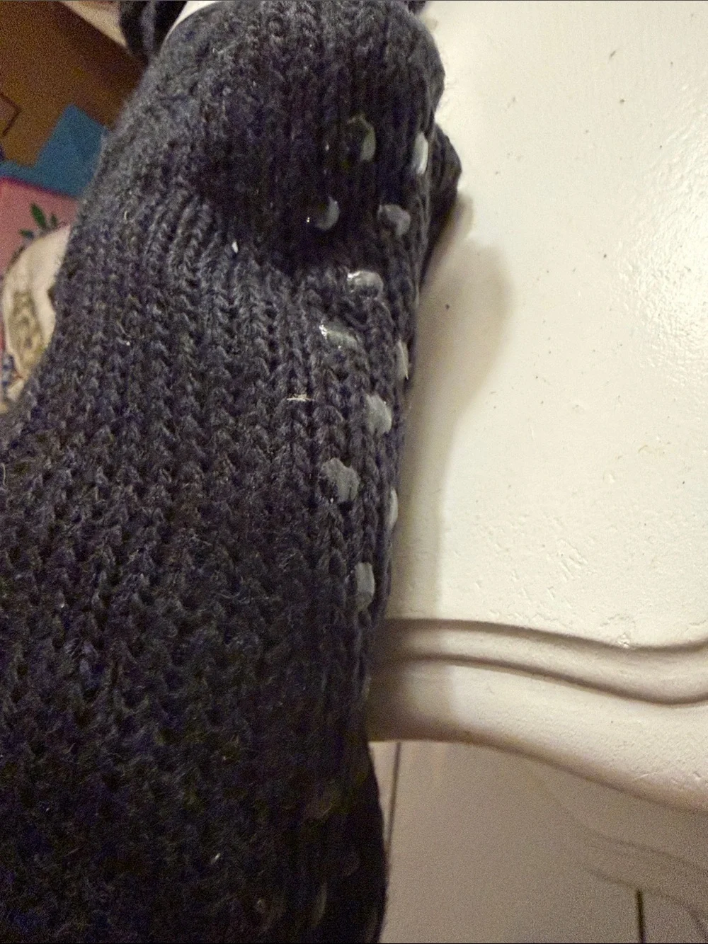 Black Cable-Knit Women's Pom-Trim Socks